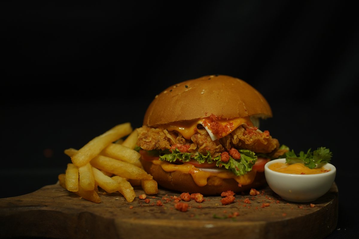 Dynamite Chicken Cheetos Burger by The Burger Studio